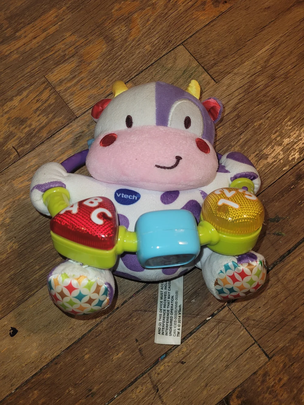 Vtech Purple & White Plush Cow Activity Toy with Lights and Sounds